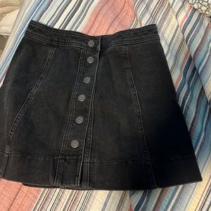 Madewell black jean skirt